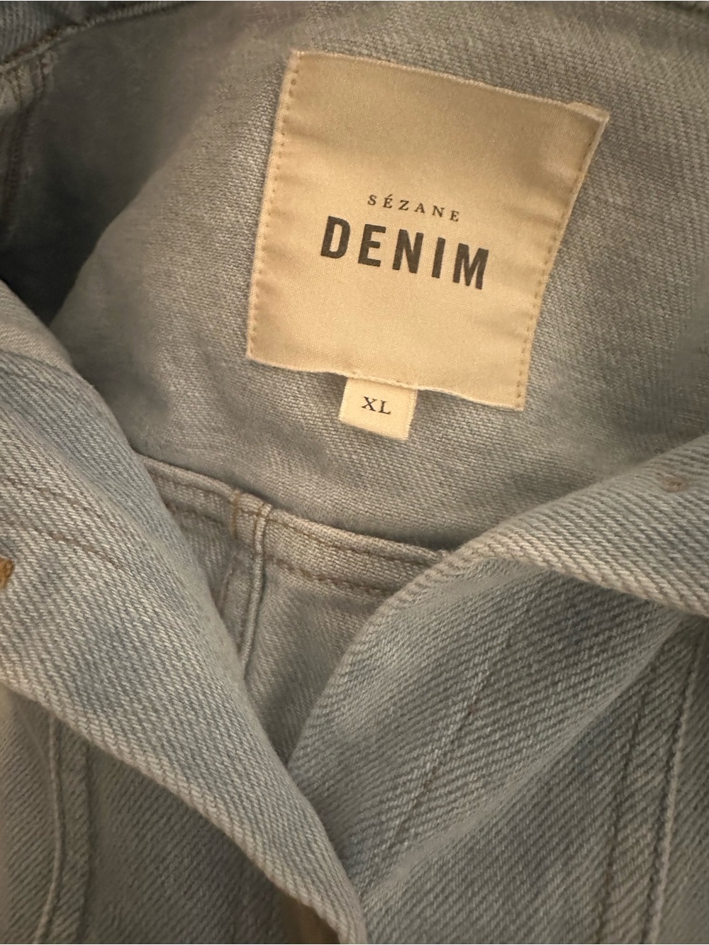 Sezane Snow Blue Denim Will Jacket - Picture 4 of 6
